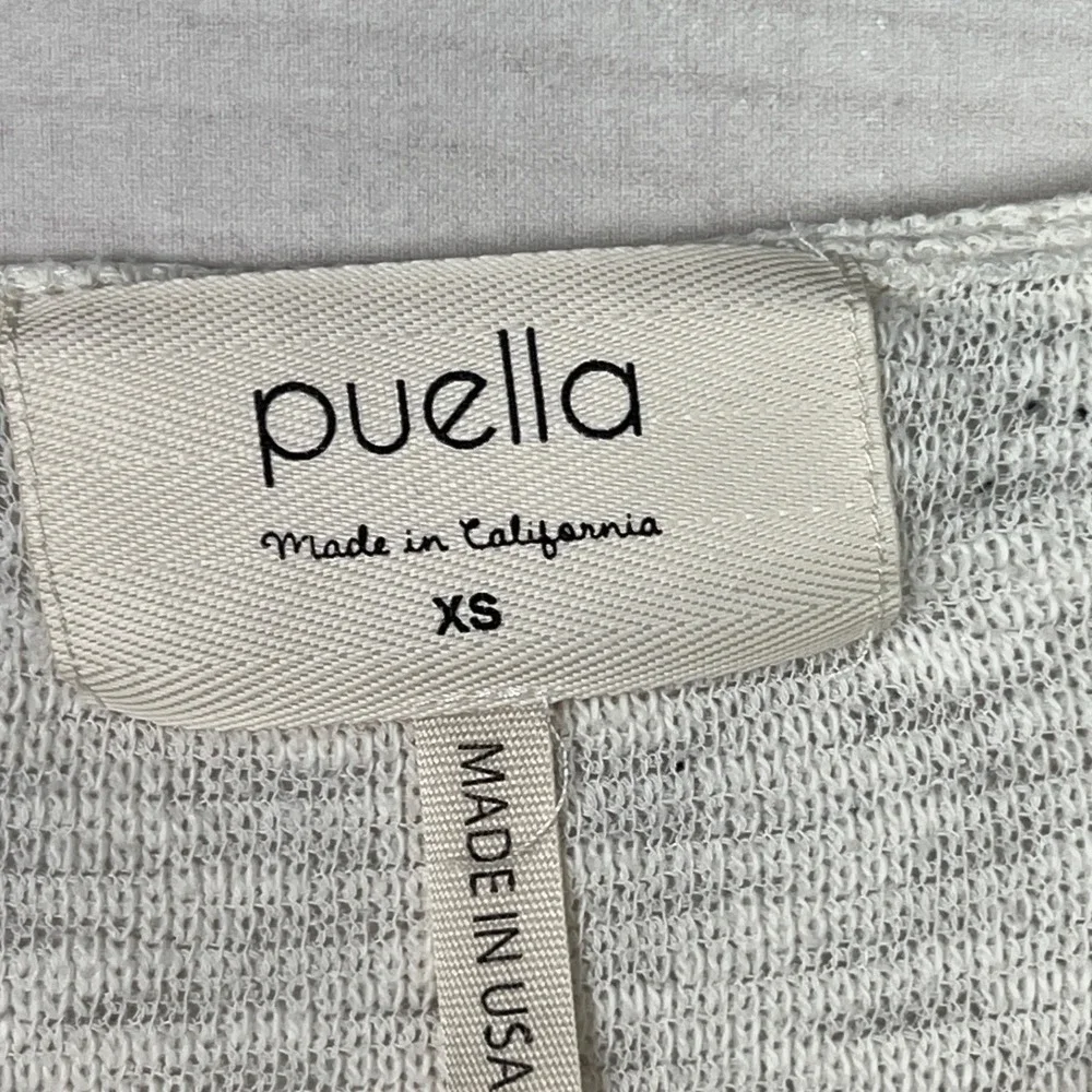 Puella‎ Sweater Women XS Ivory Boat Neck Pullover Lightweight Cropped Swing Knit